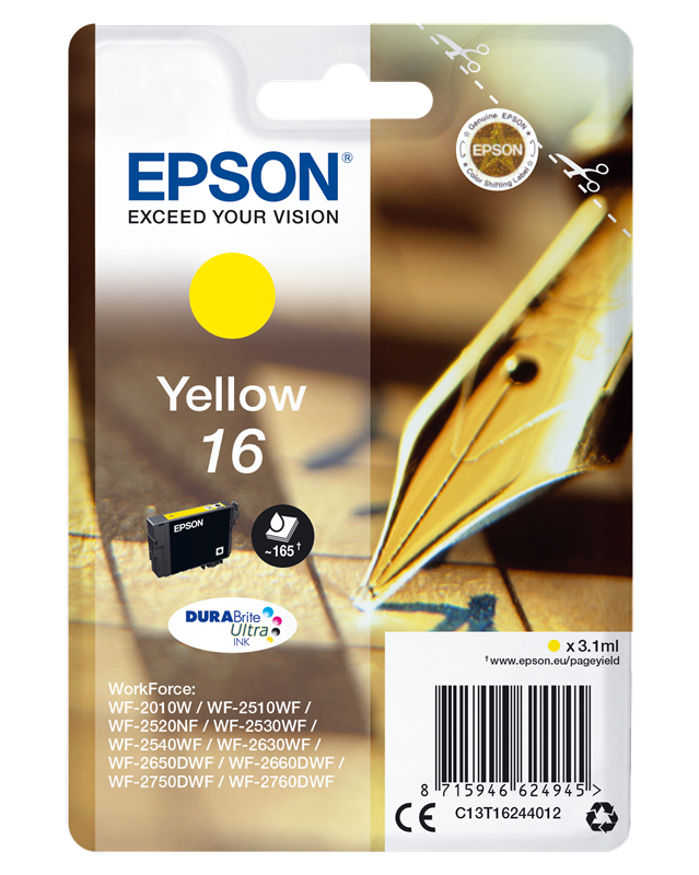 Epson 16 Gelb Druckerpatrone C13T16244012