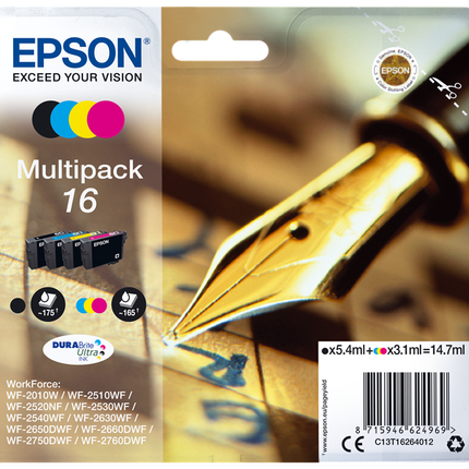 Epson 16 Multipack Schwarz / Cyan / Magenta / Gelb
