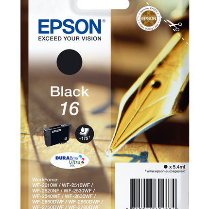 Epson 16 Schwarz Druckerpatrone C13T16214012