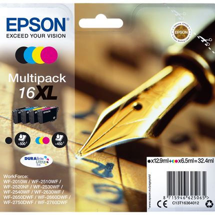 Epson 16 XL Multipack Schwarz / Cyan / Magenta / Gelb