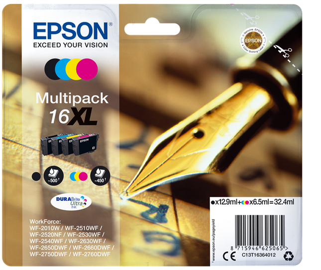 Epson 16 XL Multipack Schwarz / Cyan / Magenta / Gelb