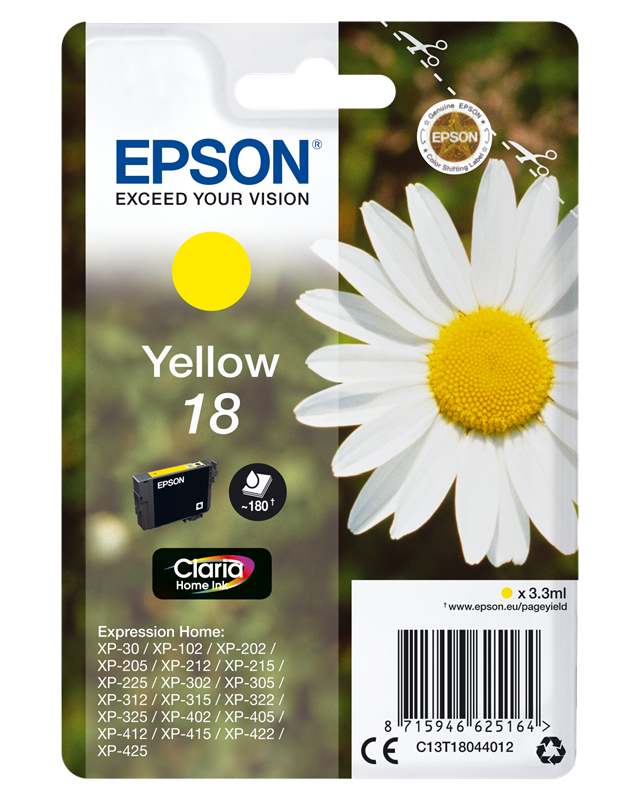Epson 18 Gelb Druckerpatrone C13T18044012