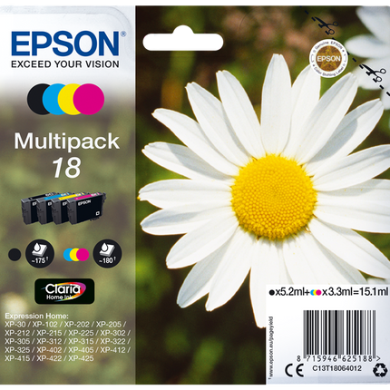 Epson 18 Multipack Schwarz / Cyan / Magenta / Gelb