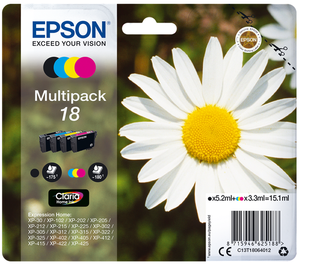Epson 18 Multipack Schwarz / Cyan / Magenta / Gelb