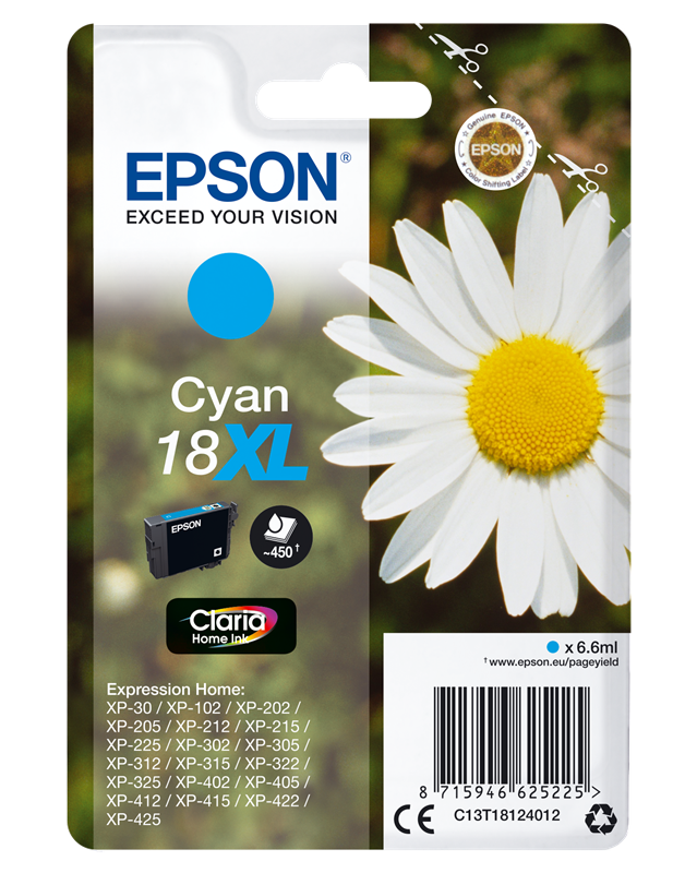 Epson 18 XL Cyan Druckerpatrone C13T18124012