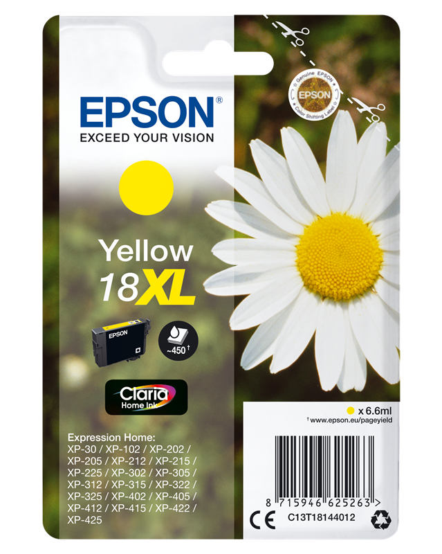 Epson 18 XL Gelb Druckerpatrone C13T18144012