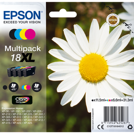 Epson 18 XL Multipack Schwarz / Cyan / Magenta / Gelb