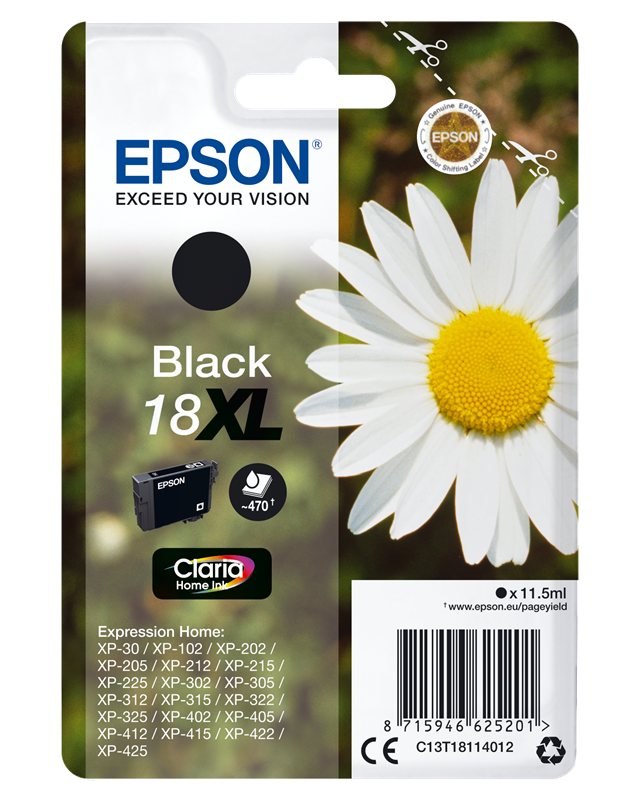 Epson 18 XL Schwarz Druckerpatrone C13T18114012