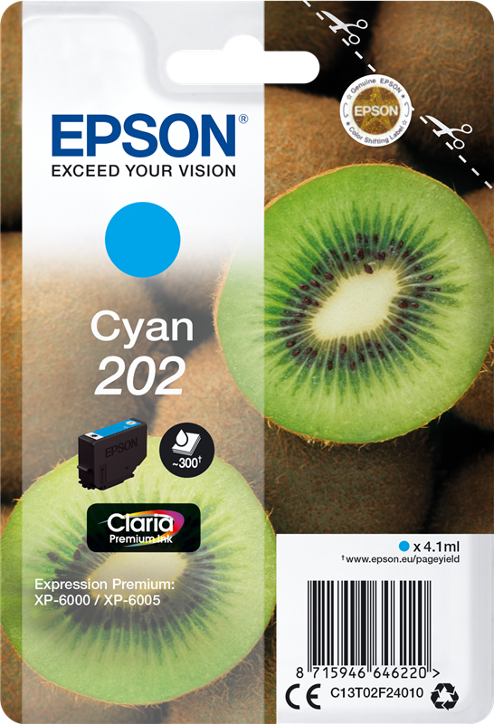 Epson 202 Cyan Druckerpatrone C13T02F24010
