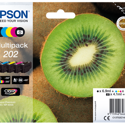 Epson 202 Multipack Schwarz / Cyan / Magenta / Gelb