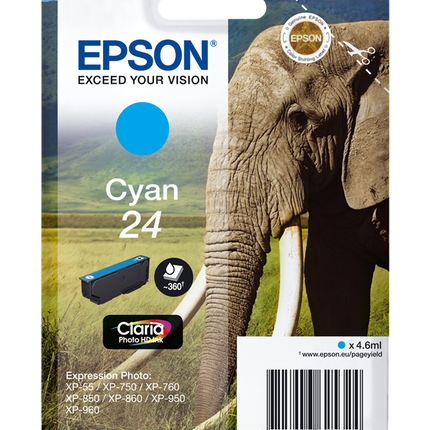 Epson 24 Cyan Druckerpatrone C13T24224012