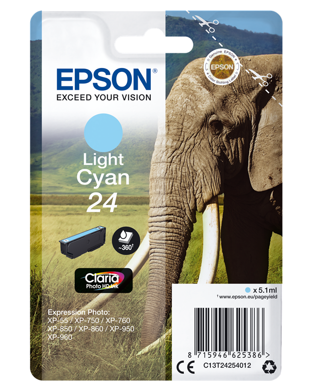 Epson 24 Cyan (hell) Druckerpatrone C13T24254012