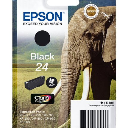 Epson 24 Schwarz Druckerpatrone C13T24214012