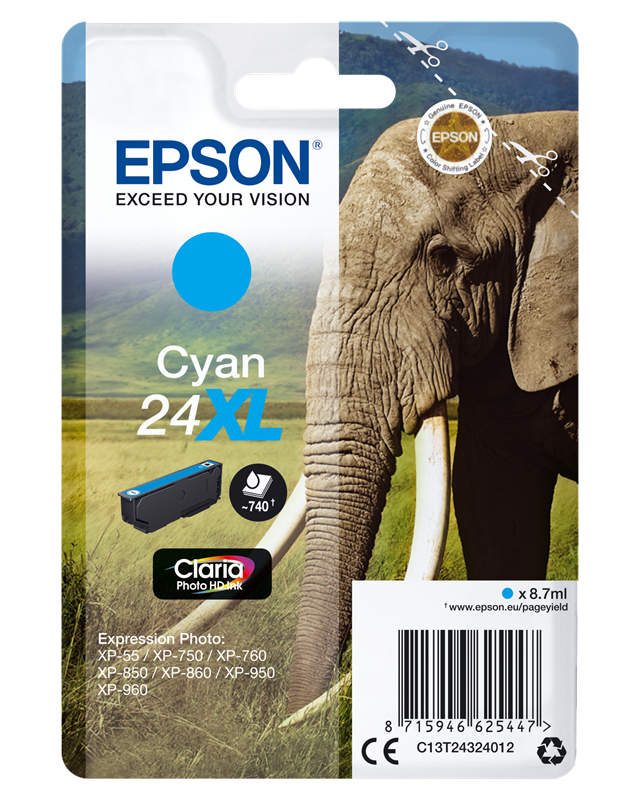 Epson 24 XL Cyan Druckerpatrone C13T24324012