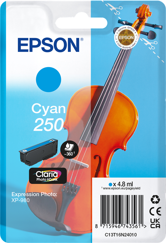 Epson 250 Cyan Druckerpatrone C13T16N24010