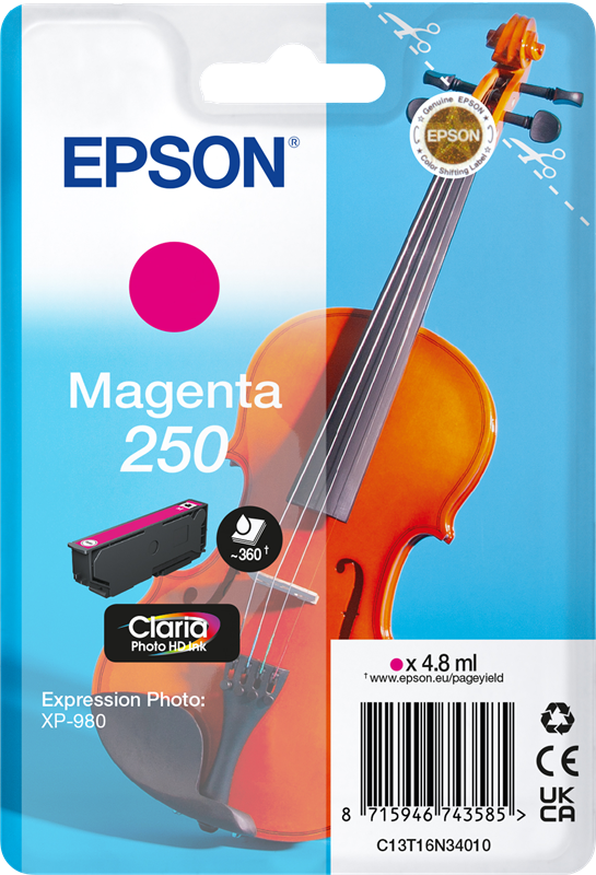 Epson 250 Magenta Druckerpatrone C13T16N34010