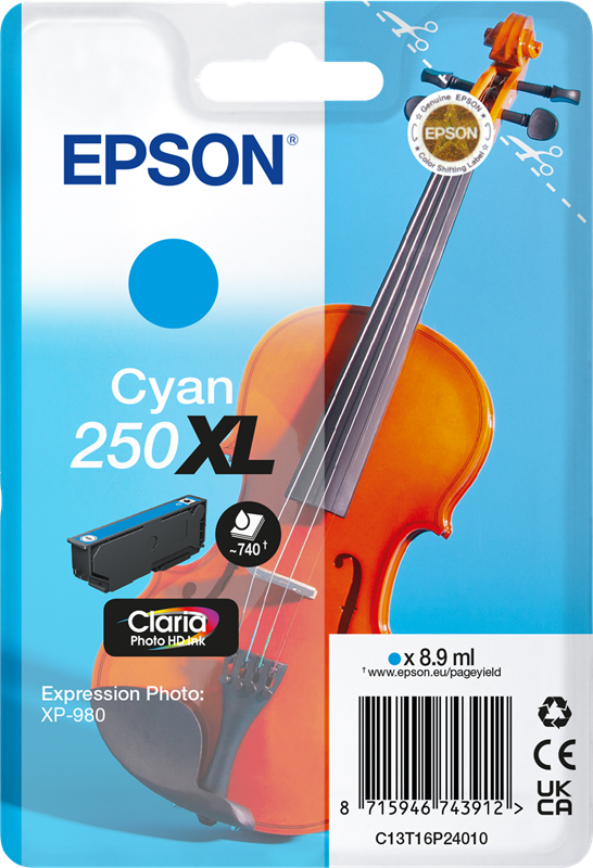 Epson 250 XL Cyan Druckerpatrone C13T16P24010
