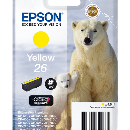 Epson 26 Gelb Druckerpatrone C13T26144012