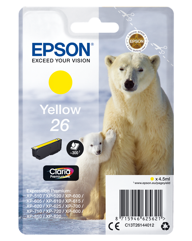 Epson 26 Gelb Druckerpatrone C13T26144012