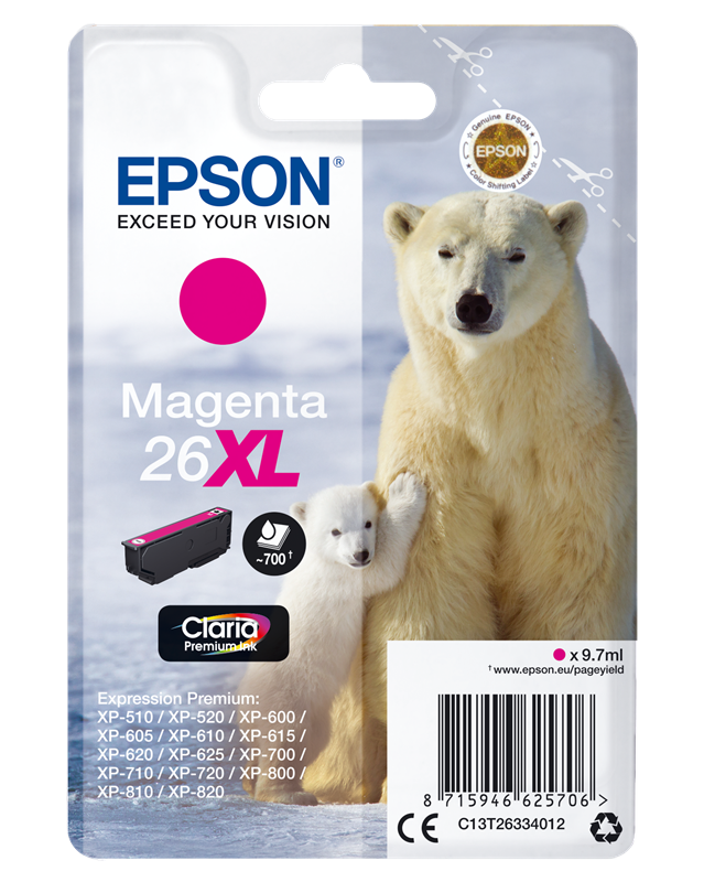 Epson 26 XL Magenta Druckerpatrone C13T26334012