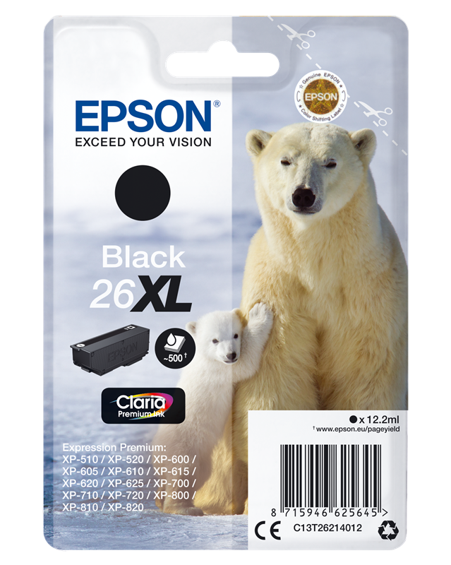 Epson 26 XL Schwarz Druckerpatrone C13T26214012