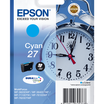 Epson 27 Cyan Druckerpatrone C13T27024012