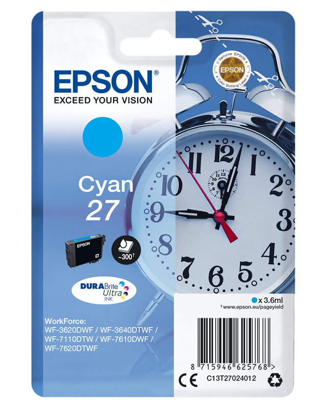 Epson 27 Cyan Druckerpatrone C13T27024012