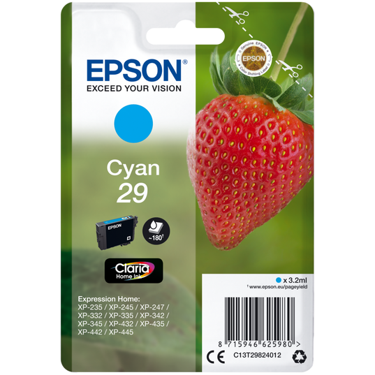 Epson 29 Cyan Druckerpatrone C13T29824012