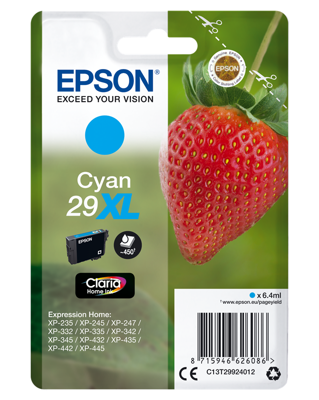 Epson 29 XL Cyan Druckerpatrone C13T29924012