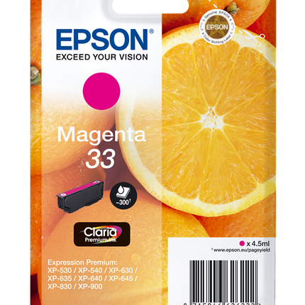 Epson 33 Magenta Druckerpatrone C13T33434012