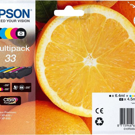 Epson 33 Multipack Schwarz / Cyan / Magenta / Gelb