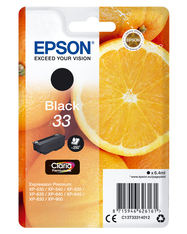 Epson 33 Schwarz Druckerpatrone C13T33314012