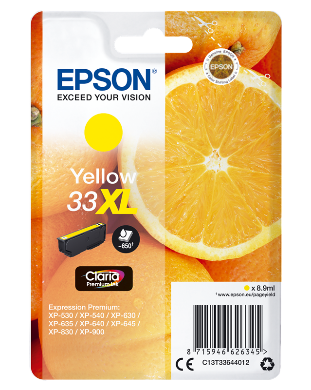 Epson 33 XL Gelb Druckerpatrone C13T33644012