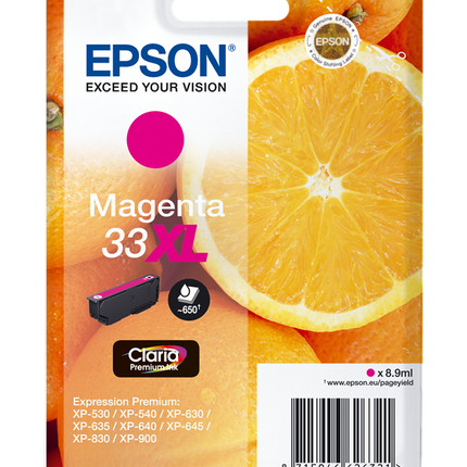 Epson 33 XL Magenta Druckerpatrone C13T33634012