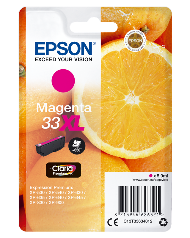 Epson 33 XL Magenta Druckerpatrone C13T33634012