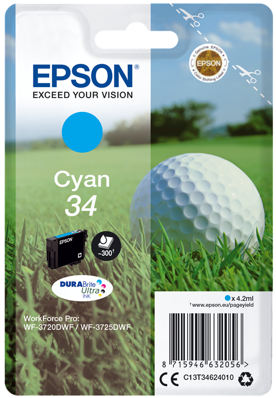 Epson 34 Cyan Druckerpatrone C13T34624010