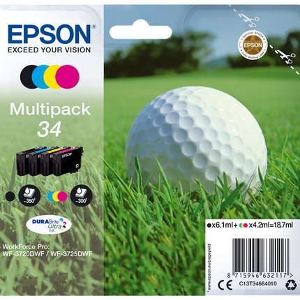 Epson 34 Multipack Schwarz / Cyan / Magenta / Gelb