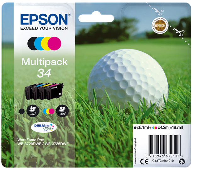 Epson 34 Multipack Schwarz / Cyan / Magenta / Gelb