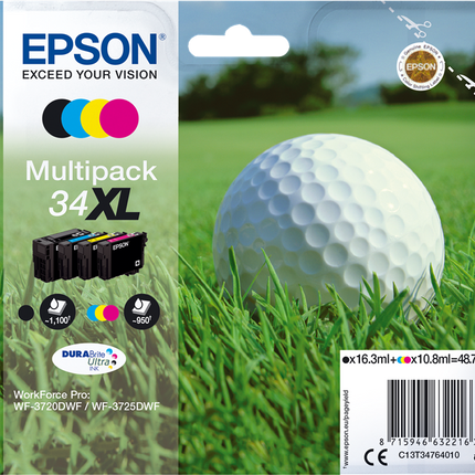 Epson 34XL Multipack Schwarz / Cyan / Magenta / Gelb