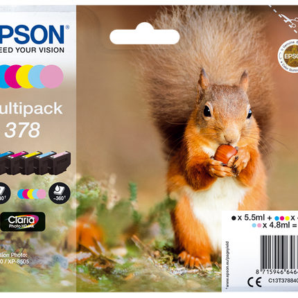 Epson 378 Multipack Schwarz / Cyan / Magenta / Gelb / Cyan (hell) / Pink (hell)