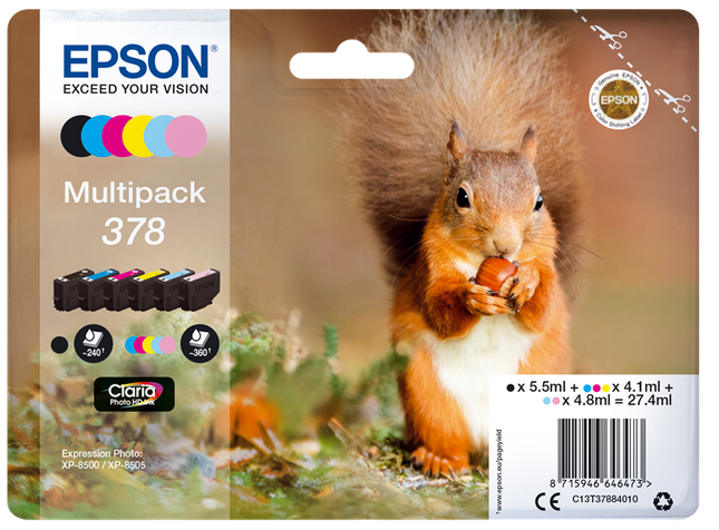 Epson 378 Multipack Schwarz / Cyan / Magenta / Gelb / Cyan (hell) / Pink (hell)