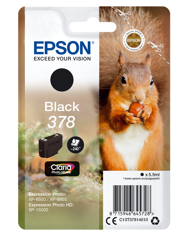 Epson 378 Schwarz Druckerpatrone C13T37814010