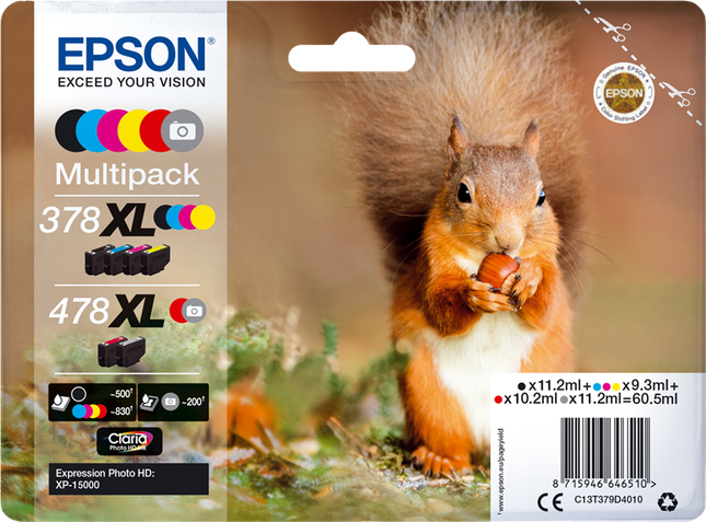 Epson 378XL+478XL Multipack Schwarz / Cyan / Magenta / Gelb / Rot / Grau