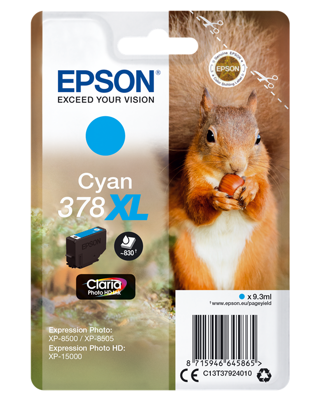 Epson 378XL Cyan Druckerpatrone C13T37924010
