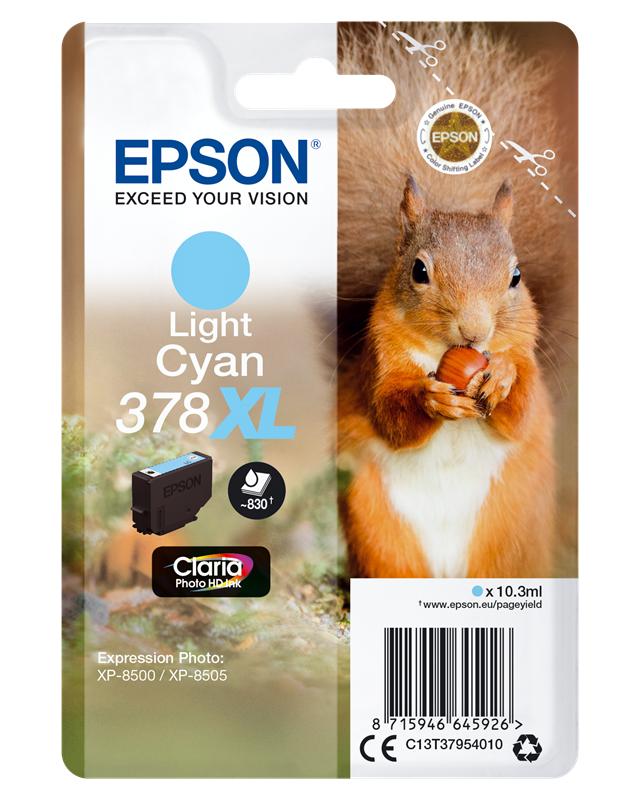 Epson 378XL Cyan (hell) Druckerpatrone C13T37954010