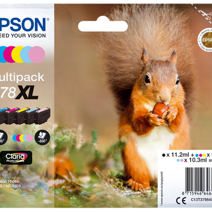 Epson 378XL Multipack Schwarz / Cyan / Magenta / Gelb / Cyan (hell) / Pink (hell)