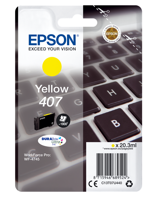 Epson 407 Gelb Druckerpatrone C13T07U440