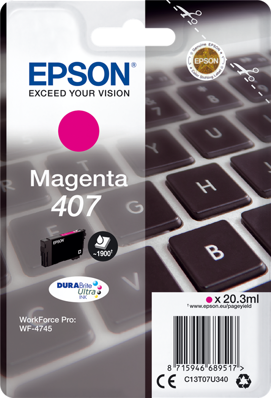 Epson 407 Magenta Druckerpatrone C13T07U340