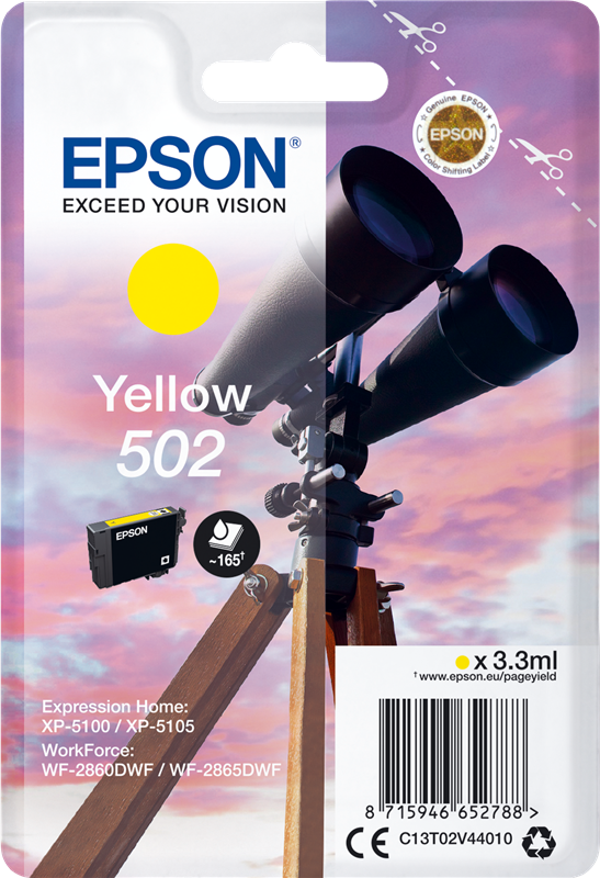 Epson 502 Gelb Druckerpatrone C13T02V44010