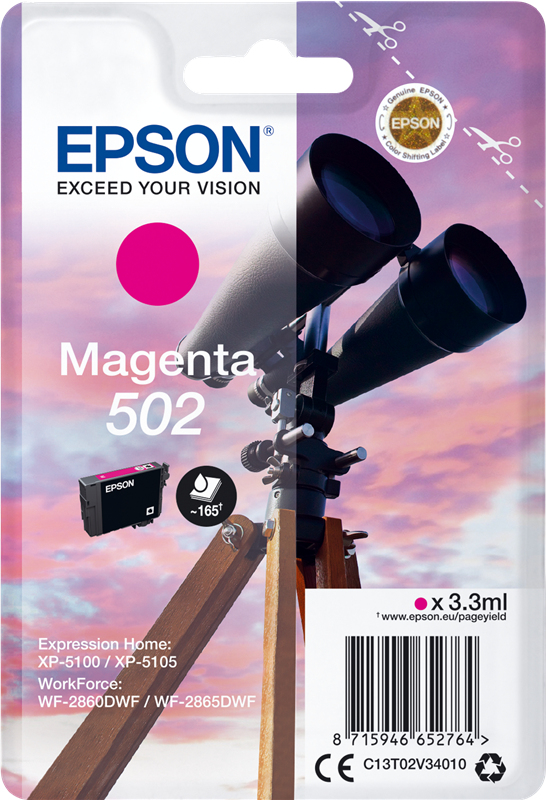 Epson 502 Magenta Druckerpatrone C13T02V34010